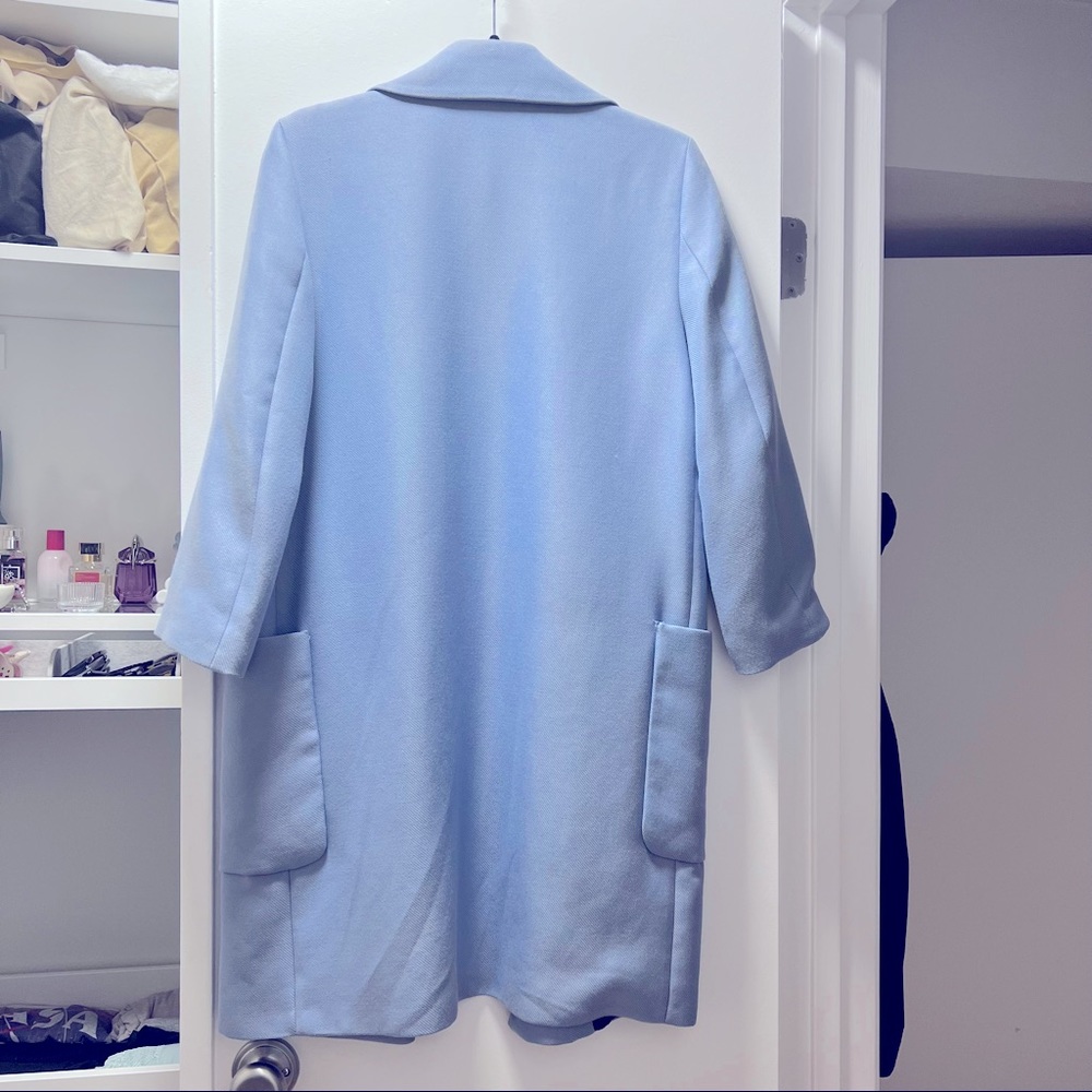 Zara Simple Oversized Coat in Blue - Picture 4 of 6